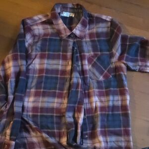 Pink Rose Casual Plaid Shirt - Blue and Red